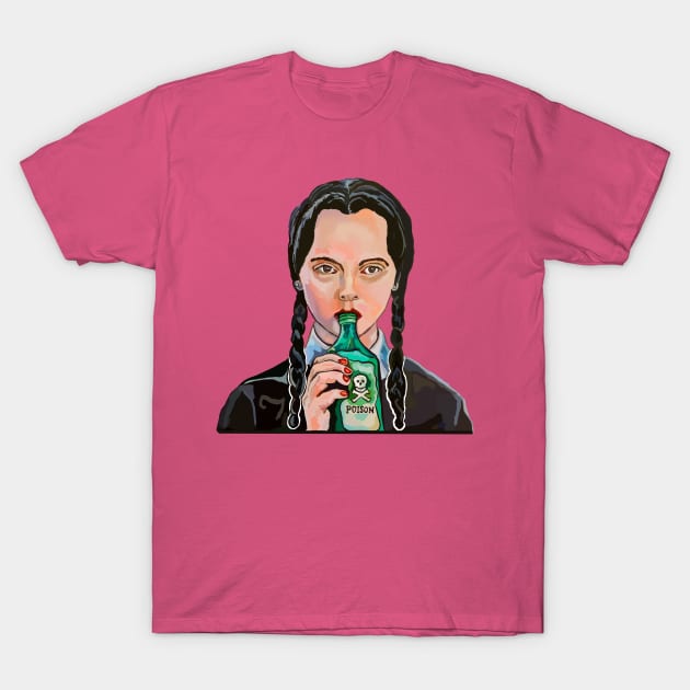 Wednesday Addams 'copium' drinking poison T-Shirt by SmerkinGherkin